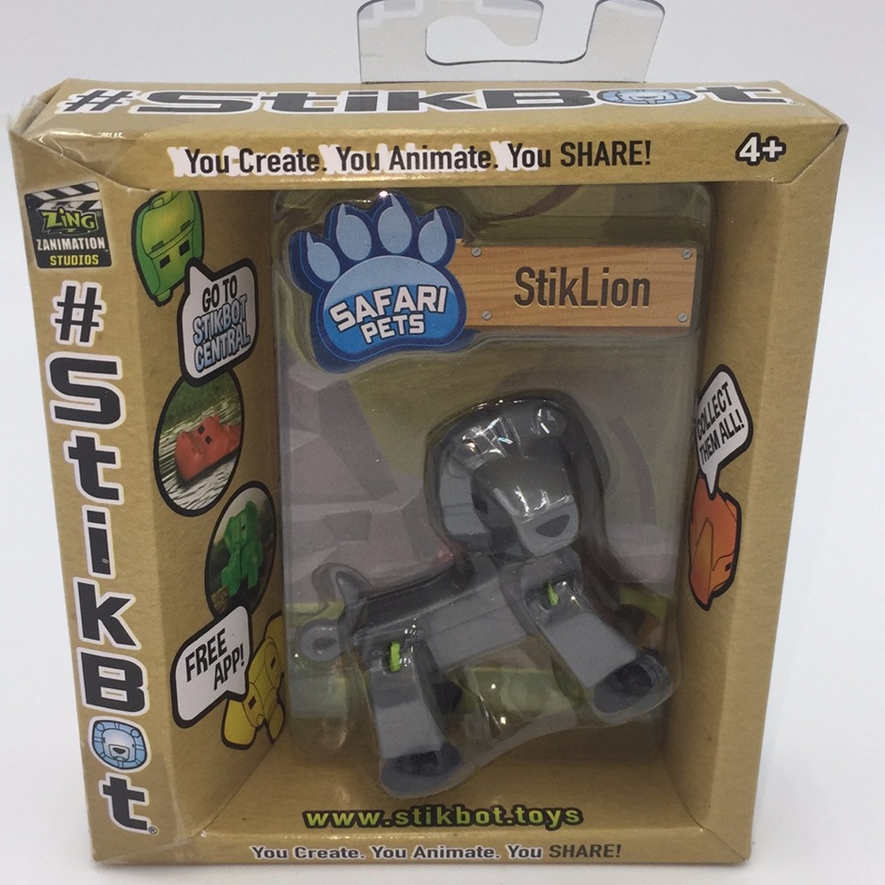 #StikBot Safari Pets StikLion Create Animate Share Pet Cat #90636 New in…